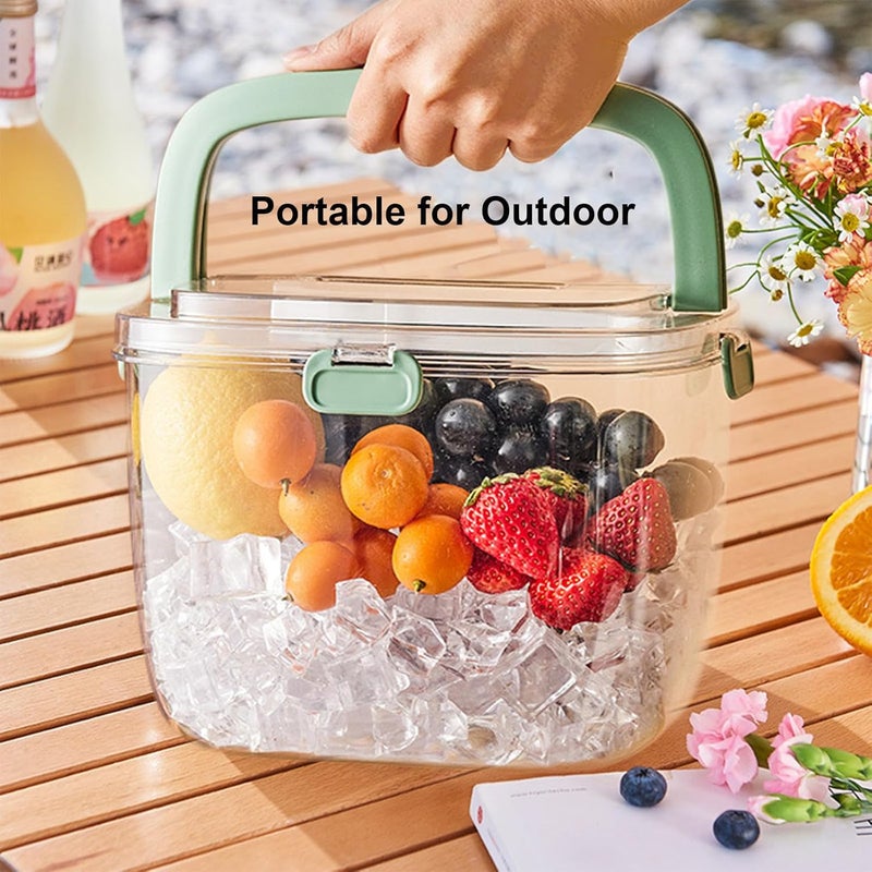SIUPER 4QTS Ice Cube Storage Bin with Sealed Lid for Freezer Clear Ice Bucket w/ Tong for Bar Hotel Refrigerator Containers for Home Beverage Cooler for Whiskey Wine Beers Party Outdoor 8.5*6.6*7.4in - Image 5